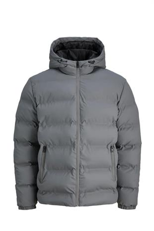 Jack & Jones JJELEMENTS PU PUFFER SN Şişme Erkek Mont Gri 12279239