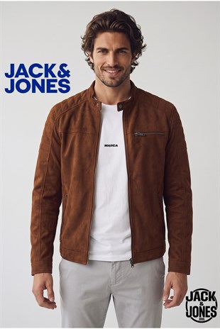 Jack & Jones JJEROCKY Erkek PU Deri Mont Cognac Taba Kahve Süet 12147218