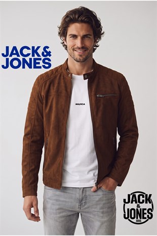 Jack & Jones JJEROCKY Erkek PU Deri Mont Cognac Taba Kahve Süet 12147218