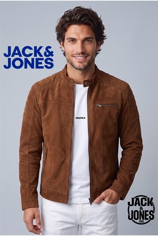 Jack & Jones JJEROCKY Erkek PU Deri Mont Cognac Taba Kahve Süet 12147218