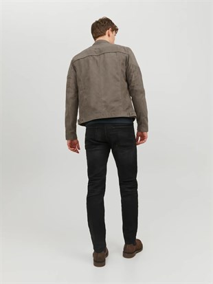 Jack & Jones JJEROCKY Erkek PU Deri Mont Falcon Bej Süet 12147218