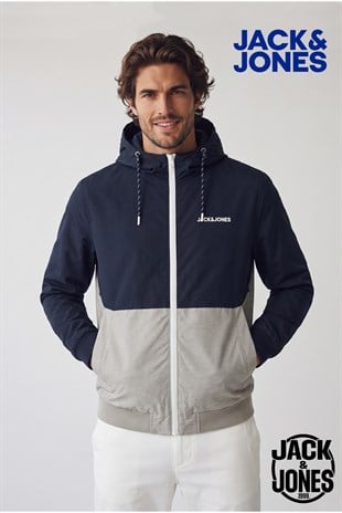 Jack & Jones JJERUSH HOOD BOMBER NOOS Erkek Mont Sky Captain 12200208