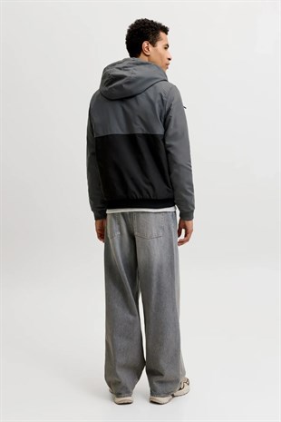 Jack & Jones JJERUSH HOOD BOMBER NOOS Erkek Mont Turbulence 12200208
