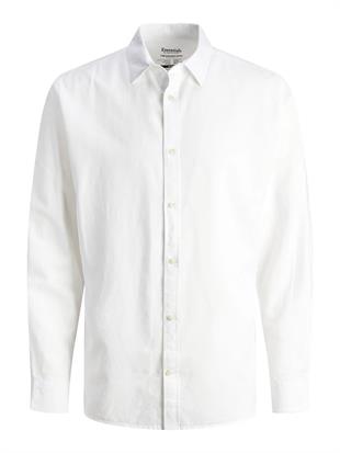 Jack & Jones JJESUMMER Erkek Keten Gömlek Beyaz 12248384