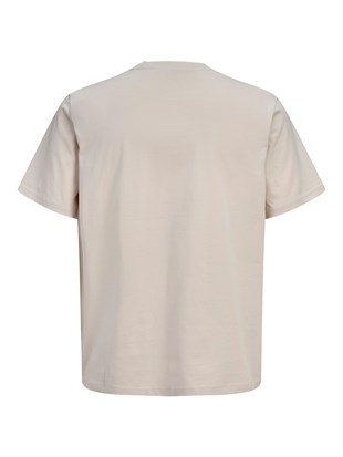 Jack & Jones JJFRANK TEE SS CREW NECK Logolu Erkek Moonbeam Tişört 12288092