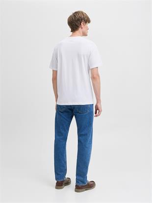 Jack & Jones JJGEPLAS TEE Büyük Logo Erkek Beyaz Renkli Baskı Tişört 12278523