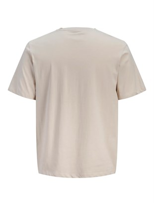 Jack & Jones JJHONOLULU SHAPE TEE SS CREW NECK LN Logolu Erkek Moonbeam Tişört 12288088