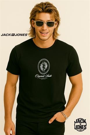 Jack & Jones JJORDIA GRAPHIC Logolu Siyah Erkek Tişört 12286609