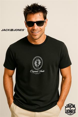 Jack & Jones JJORDIA GRAPHIC Logolu Siyah Erkek Tişört 12286609