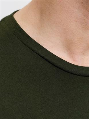 Jack & Jones JJPAN Logo Baskılı Koyu Yeşil Erkek Tişört 12278509