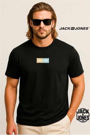 Jack & Jones JJPAN Logo Baskılı Siyah Erkek Tişört 12278509