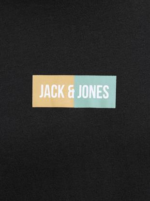 Jack & Jones JJPAN Logo Baskılı Siyah Erkek Tişört 12278509