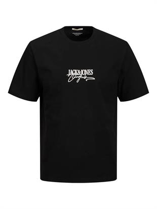 Jack & Jones JORALMERIA BRANDING J&J Logolu Erkek Siyah Tişört 12276784