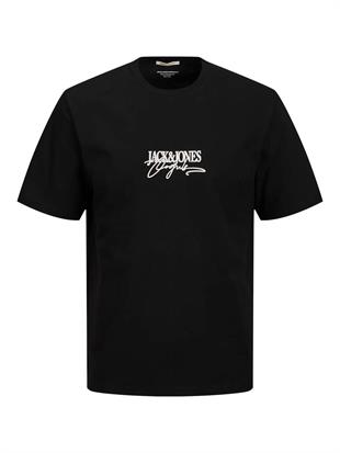 Jack & Jones JORALMERIA BRANDING J&J Logolu Erkek Siyah Tişört 12276784
