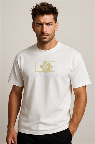 Jack & Jones JORAZUR J&J Logolu Erkek Beyaz Tişört 12286056