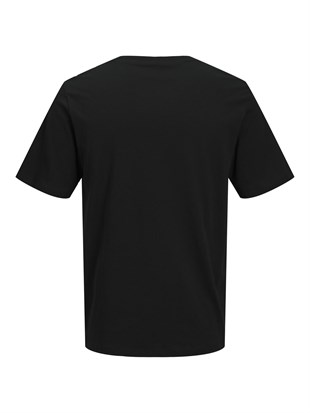 Jack & Jones JORCATSKILLS FRONT TEE SS CN FST Logolu Erkek Siyah Tişört 12297891