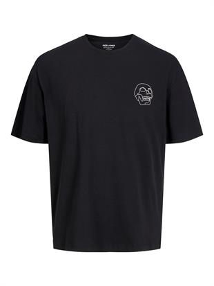 Jack & Jones JORLAMIN Kuru Kafa Skull Logo Sırt Baskılı Black Erkek Tişört 12272692