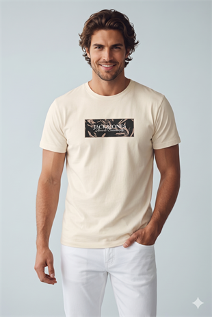 Jack & Jones Jormontauk Bisiklet Yaka Antik Beyaz Tshirt 12297890