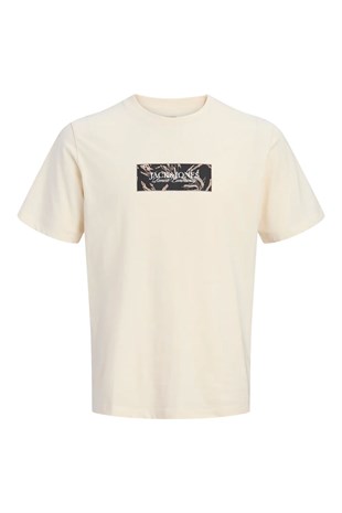 Jack & Jones Jormontauk Bisiklet Yaka Antik Beyaz Tshirt 12297890