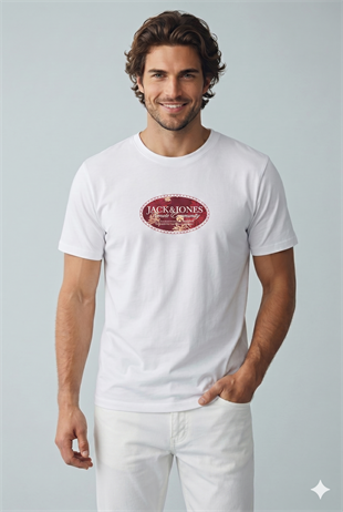 Jack & Jones Jormontauk Bisiklet Yaka Beyaz Tshirt 12297890