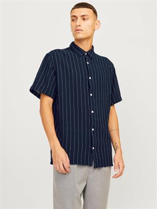 Jack & Jones JOSHUA LOOSE Erkek Kısa Kollu Gömlek Lacivert 12262660