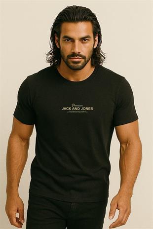 Jack & Jones JPRBLAFERRIS J&J Logolu Erkek Siyah Tişört 12282250