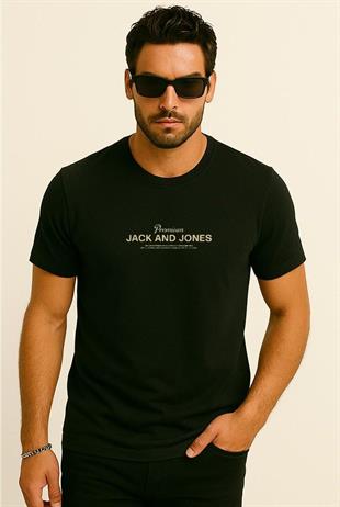 Jack & Jones JPRBLAFERRIS J&J Logolu Erkek Siyah Tişört 12282250