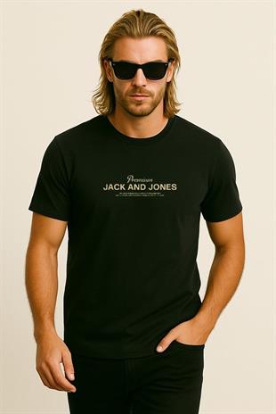 Jack & Jones JPRBLAFERRIS J&J Logolu Erkek Siyah Tişört 12282250