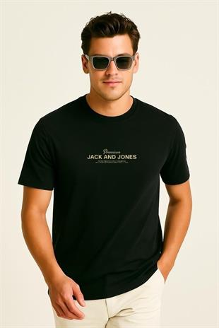 Jack & Jones JPRBLAFERRIS J&J Logolu Erkek Siyah Tişört 12282250