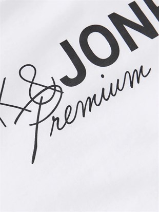 Jack & Jones JPRBLANEO SS TEE FST Logolu Erkek Beyaz Tişört 12298018