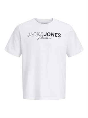 Jack & Jones JPRBLANEO SS TEE FST Logolu Erkek Beyaz Tişört 12298018