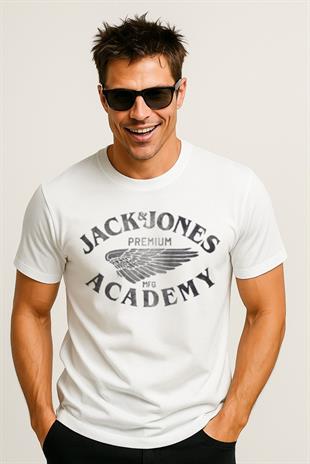 Jack & Jones JPRBLUFREDDY Bisiklet Yaka Beyaz Erkek Tişört 12276650