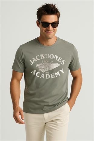 Jack & Jones JPRBLUFREDDY Bisiklet Yaka Haki Erkek Tişört 12276650