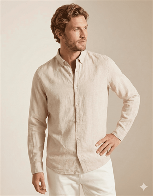 Jack & Jones JPRCCMAZE Erkek Keten Gömlek Bej 12251024