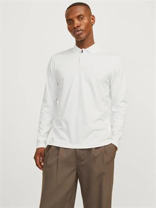 Jack & Jones JPRCCRODNEY LS Polo Yaka Beyaz Erkek Sweat Shirt 12259645