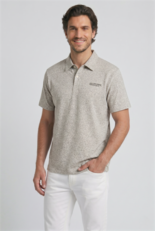 Jack & Jones JPRLEWIS Logolu Bej Erkek Polo Yaka Tişört 12286349