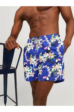 Jack & Jones JPSTFIJI AOP Erkek Saks Mavi Deniz Şortu 12253230