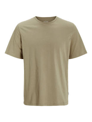 Jack & Jones Organic Düz Bisiklet Yaka Coriander Açık Haki Toprak Erkek Tişört 12156101