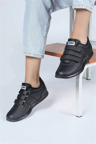 Jump 26835 Siyah Kadın Cırtlı Sneaker Spor Ayakkabı