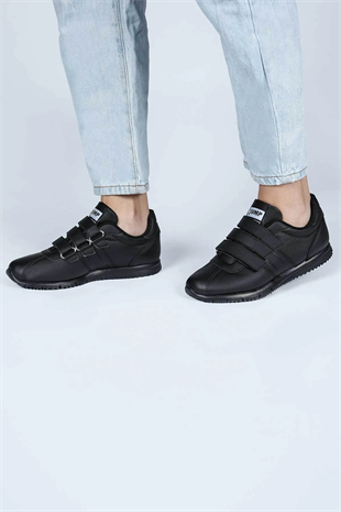Jump 26835 Siyah Kadın Cırtlı Sneaker Spor Ayakkabı