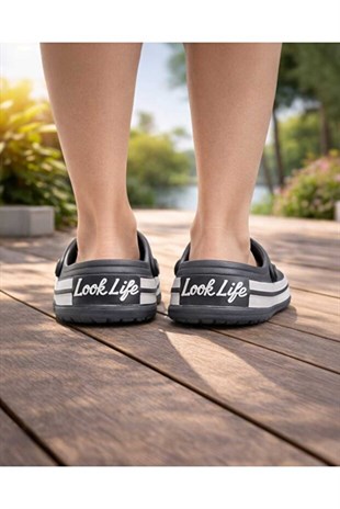 Look Life Unisex Siyah Cross Sabo Eva Günlük Kapalı Terlik 214