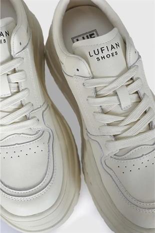 Lufian Darla Beyaz Kadın Deri Sneaker Ayakkabı 121230020
