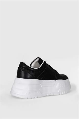 Lufian Darla Siyah Kadın Deri Sneaker Ayakkabı 121230020