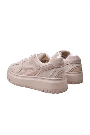 Lufian Kay Bej Yüksek TabanKadın Sneaker Ayakkabı 122230039