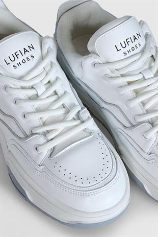 Lufian Mark Beyaz Hakiki Deri Erkek Sneaker Ayakkabı 112230194