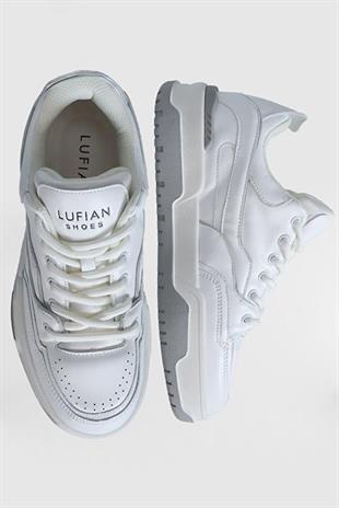 Lufian Mark Beyaz Hakiki Deri Erkek Sneaker Ayakkabı 112230194