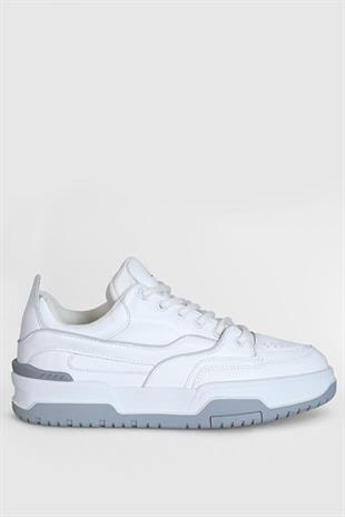 Lufian Mark Beyaz Hakiki Deri Erkek Sneaker Ayakkabı 112230194