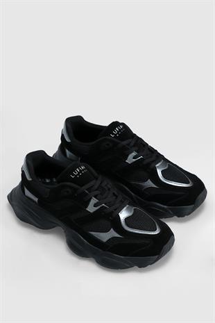 Lufian Mark Siyah Hakiki Deri Erkek Sneaker Ayakkabı 112230240