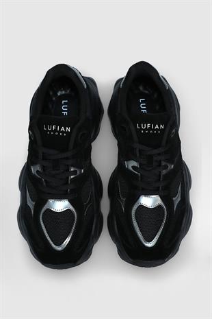 Lufian Mark Siyah Hakiki Deri Erkek Sneaker Ayakkabı 112230240