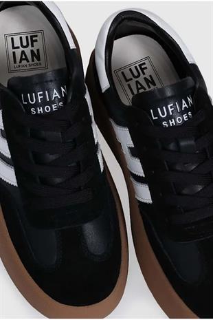 Lufian Mira Siyah Kadın Deri Sneaker Ayakkabı 121230005